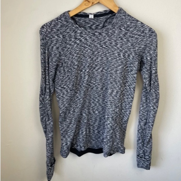 Lululemon Runderful Long Sleeve Spaced Out Space Dye Black White - Picture 5 of 11